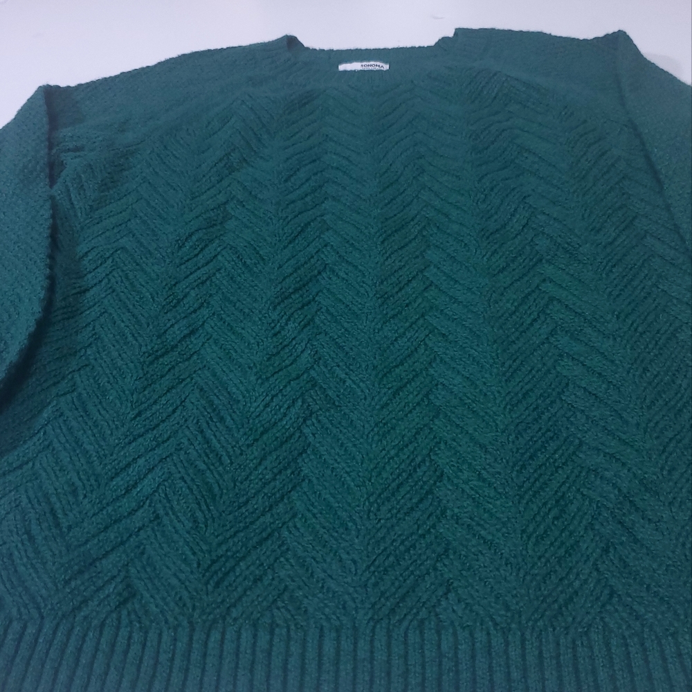 Sonoma Goods For Life Hunter Green Herringbone Sweater